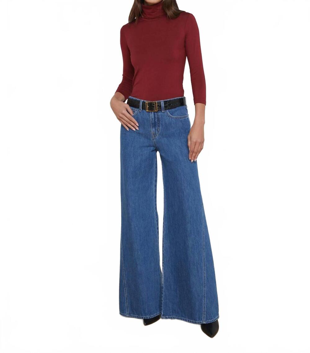 NEW L'AGENCE beau high rise wide leg jeans in glendora